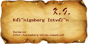 Königsberg István névjegykártya